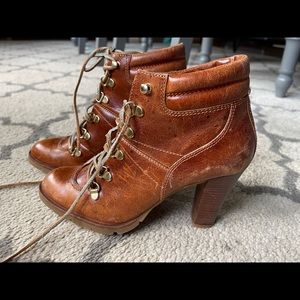 Michael Kors leather combat boot heels
